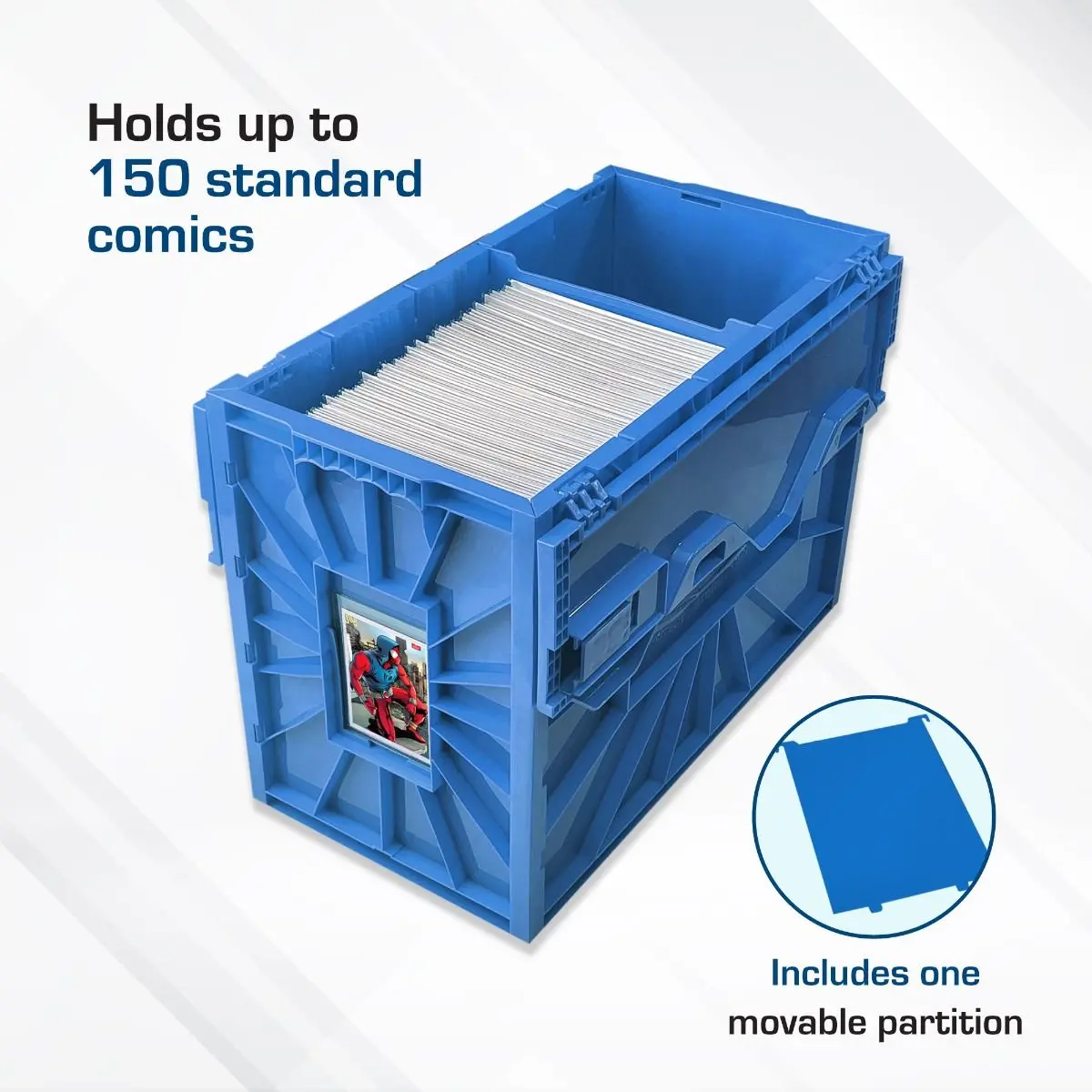 Bcw Short Comic Book Storage Plastic Bin Stackable Box Heavy Duty New - Blue 1