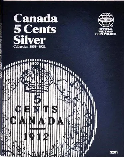 Whitman Coin Folder For Canada Canadian 5 Cent Silver 1858 1921 Mini Album 3201 1