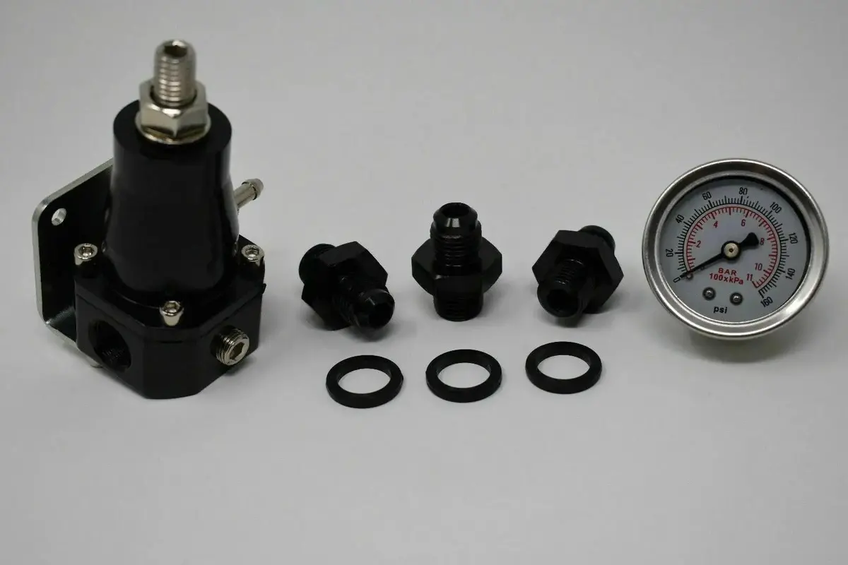 30-70 Psi Universal Fuel Pressure Regulator With Gauge And An6 Fittings 1