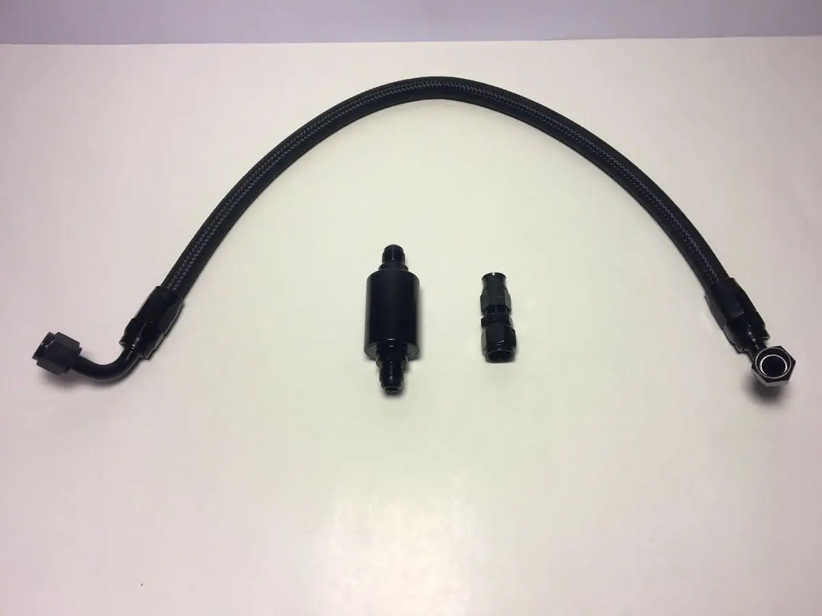 B/D Series Tucked Fuel Feed And Return Line Kit With An6 Nylon Braided Line And Fittings 1