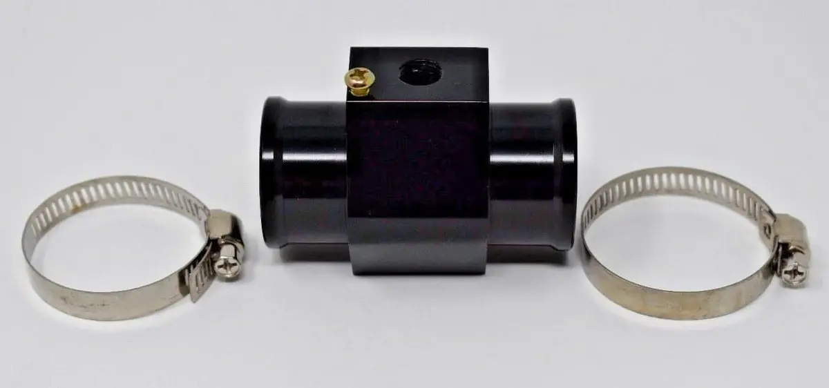 Water Hose Coolant Temperature Sensor Adapter, Black, 68Mm Length, 1/8 Npt Thread 1