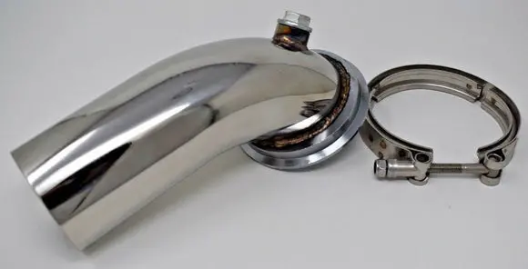 Stainless Steel 90° Downpipe Elbow With 4.375" V-Band Flange Clamp For Holset Hy35 Hx He351 Turbo 1