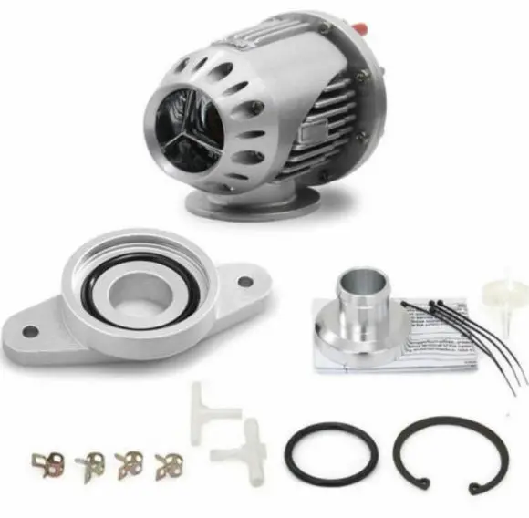 Ssqv Turbo Blow Off Valve With Adapter For Subaru Legacy Gt And Forester Xt, Silver Cnc Billet Aluminum 1