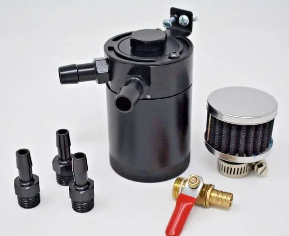 Billet Aluminum Baffled Oil Catch Can Reservoir Tank With 2-Port Design 1