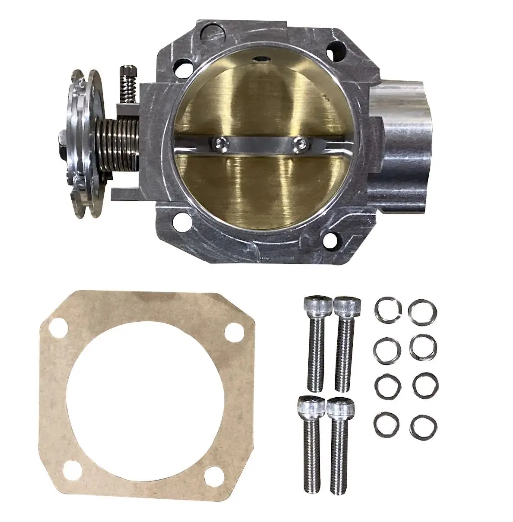 70Mm Billet Aluminum Throttle Body Plate With Chrome Gate 1