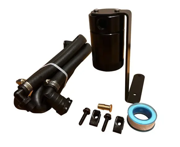 Billet Oil Separator Catch Can 3.0 With 3Oz Capacity, Black, For 2011-2022 Ford F-150 5.0 V8 Coyote 1