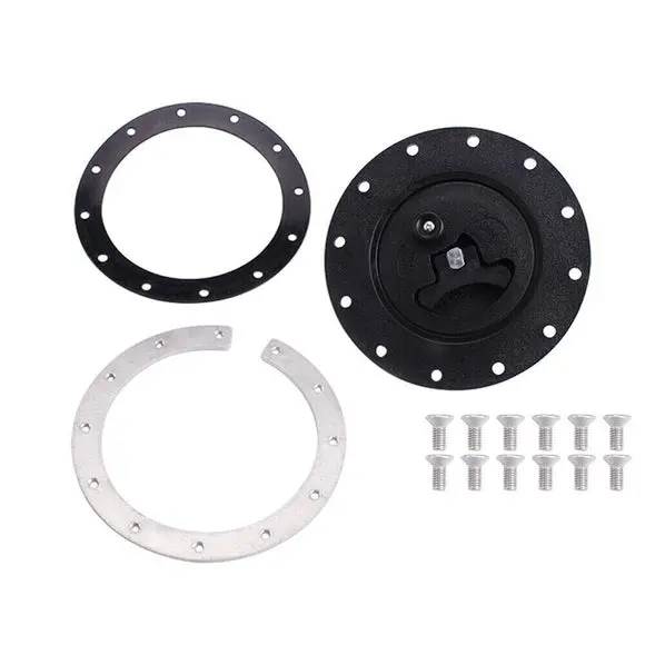 Fuel Resistant Plastic Filler Cap, Plate, And Fittings Kit – Black, 150Mm Diameter 1