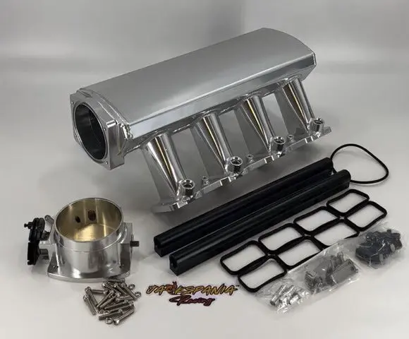 Gm Chevrolet Ls Fabricated Aluminum Intake Manifold With 102Mm Throttle Body And Fuel Rail 1