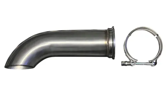 Stainless Steel Turn Down Dolphin Muffler With 3" Pipe And V-Band, Universal 1