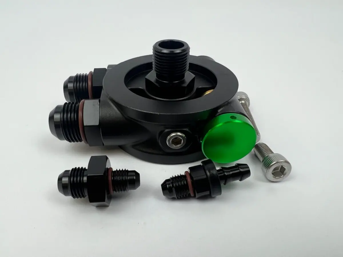 Billet 10An Orb Thermostatic Oil Sandwich Plate Adapter M20 X 1.5 180 Degree 1