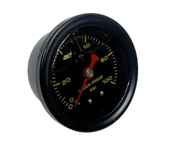 Marshall Universal Shock Proof Fuel Pressure Gauge 0-100 Psi Black 1/8 Npt Steel 1