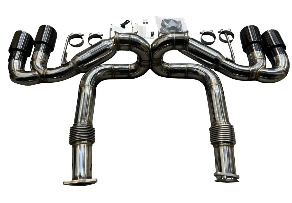 Exhaust For Chevrolet Corvette C8 2020+ Black Tips 6.2L V8 3" Muffler Pipe 2M Catback 1