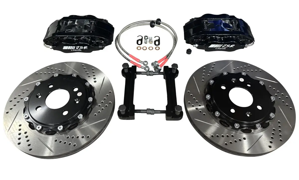 Jsr Street Series Big Brake Kit 9.5" Spindle Front Drilled Slotted Rotor Caliper 92-00 Honda Civic 2