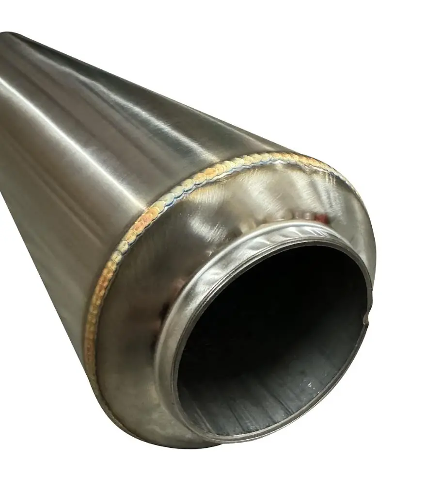 Stainless Steel Universal R-Series Resonator 18" Muffler 2.5" Inlet Outlet Tig 1