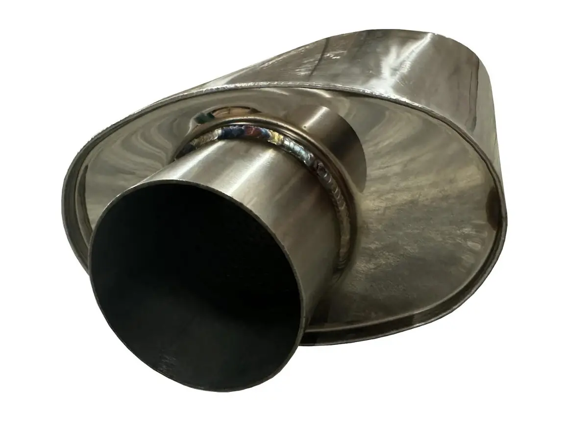 Stainless Steel Universal Flow Series Resonator 14" Muffler 3" Inlet Outlet Tig 1