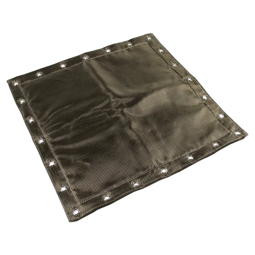 Basalt Fiber Heat Protection Shield - Titanium Color - With Eyelets For Fixing - 23.85" X 23.85" 1