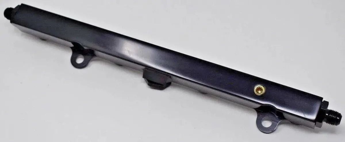 K Series Black Center Feed Fuel Rail - Black Anodized, 6061 Billet Aluminum, An6 Fittings 1