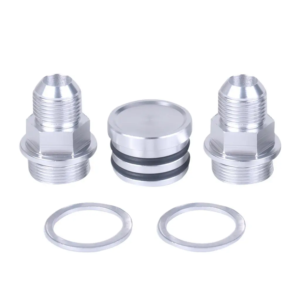 B-Series Block Plug Breather Adapter Fitting Kit M28 To 10An B18 B16 (Silver) 1