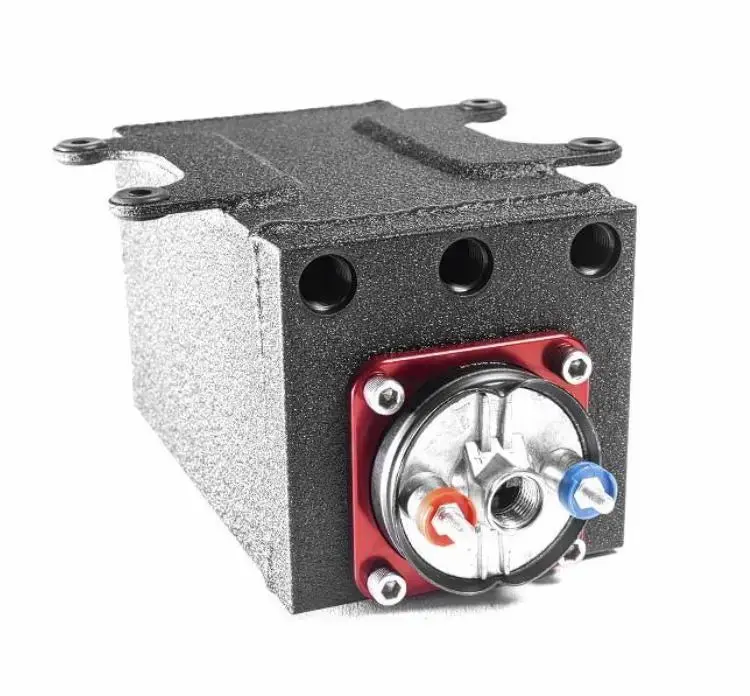 Billet Aluminum 1L High-Flow External Fuel Pump Surge Tank For Bosch 044 And Aem 380 1