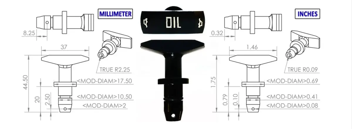 Billet Aluminum Oil Dipstick Handle With Anodized Finish 1