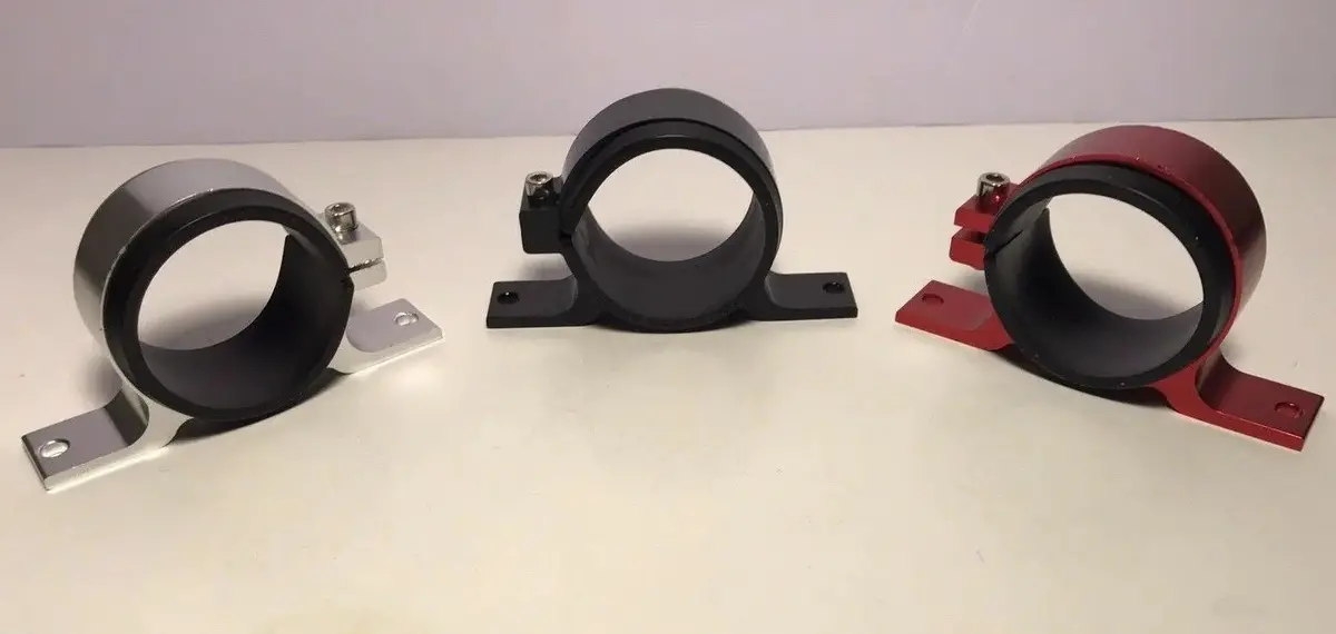 Billet Aluminum Single External Fuel Pump Clamp Mount Bracket, 70Mm-55Mm Diameter, Red Blue Black 1