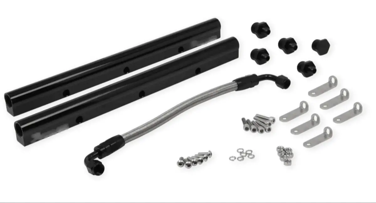 Billet Fuel Rail Kit With 6An Hardware For Aftermarket Ls Intake Manifolds 1