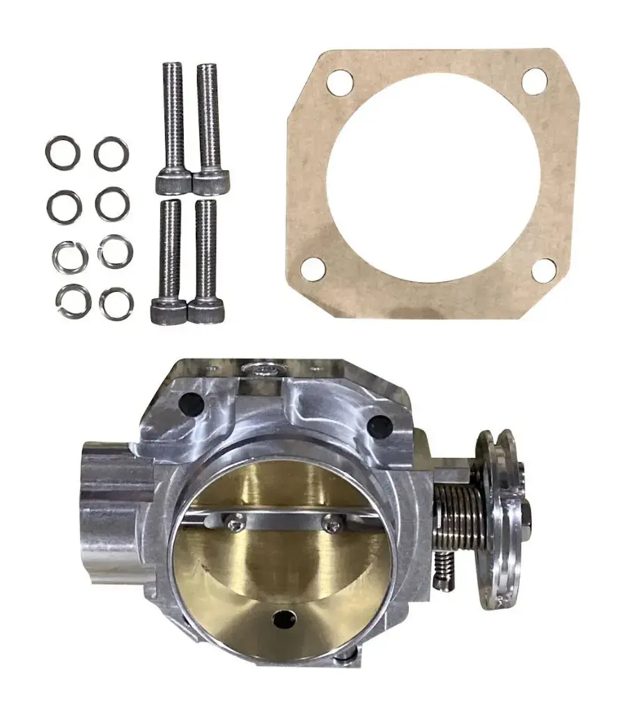 Billet 70Mm Throttle Body For Civic Eg B D F H Series With Anodized Aluminum Plate And Chrome Gate 1