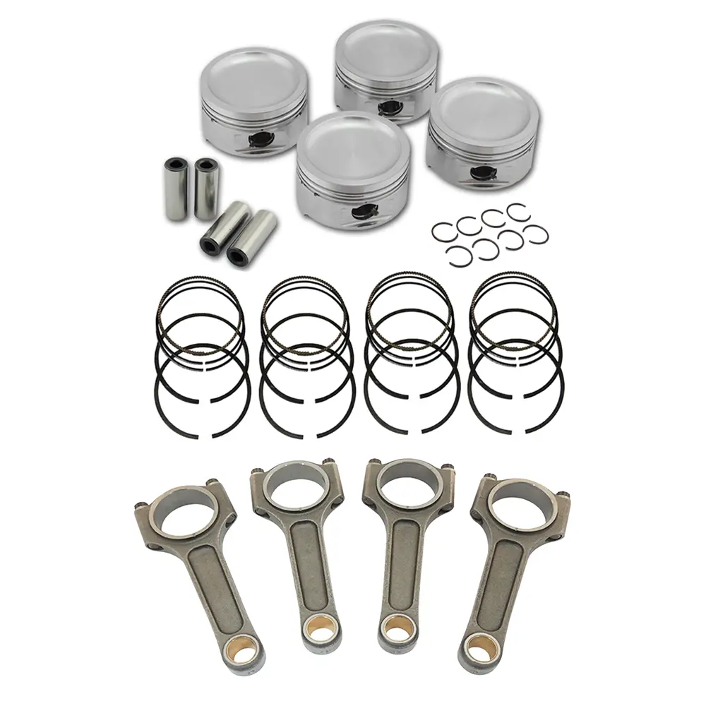 Forged Piston And Rings Set 83.5Mm Vw Aba 2.0L 8V + Vw 159Mm X 20Mm High Performance Connecting Rod Set 7/16" Bolt (1100Hp) 1
