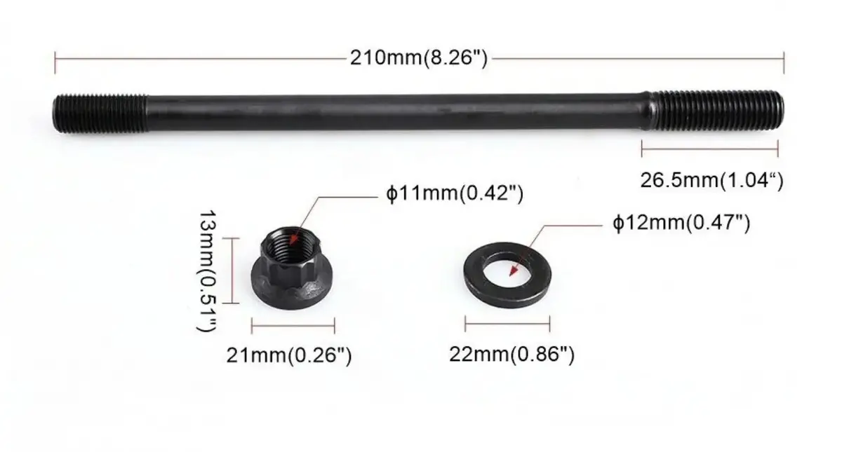 Cylinder Head Stud Kit 35Crmo Iron Black For Honda Prelude H22a1 H22a4 H22 H Series 208-4304 1