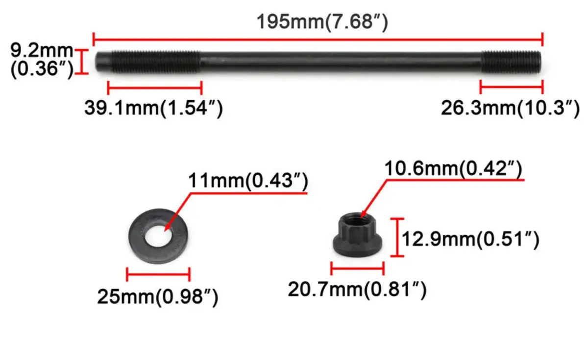 Cylinder Head Stud Kit Steel Alloy For Subaru Ej20 Ej25 260-4701 1