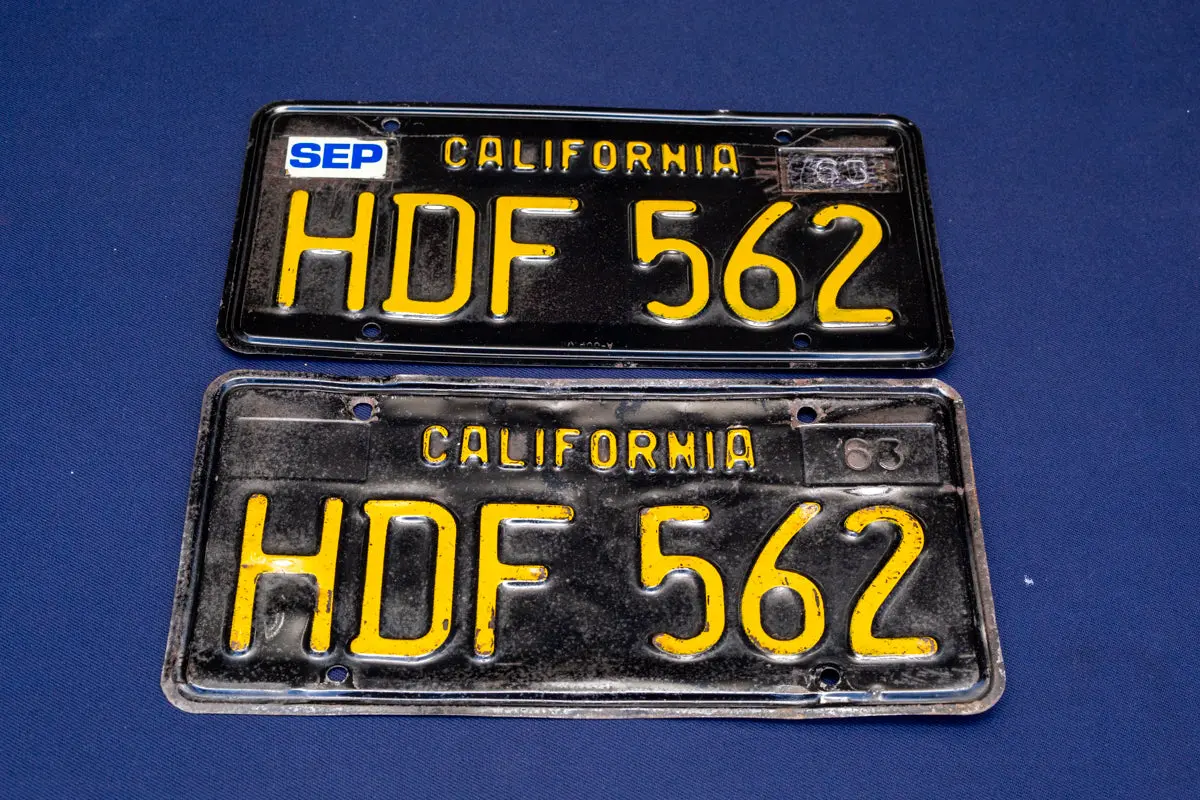 California ライセンスプレート・ペア　Hdf 562 1