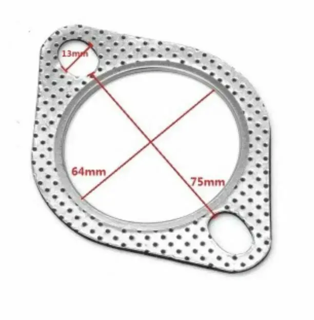 Downpipe To Exhaust 2.5" 2-Bolt Gasket For Aftermarket Exhaust Systems 1