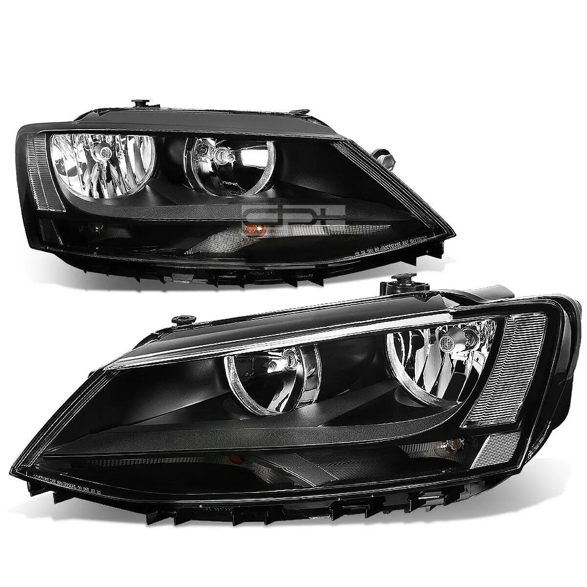 Fit 2011-2018 Vw Jetta Mk6 Pair Black Housing Clear Corner Headlight/Lamp Set 1