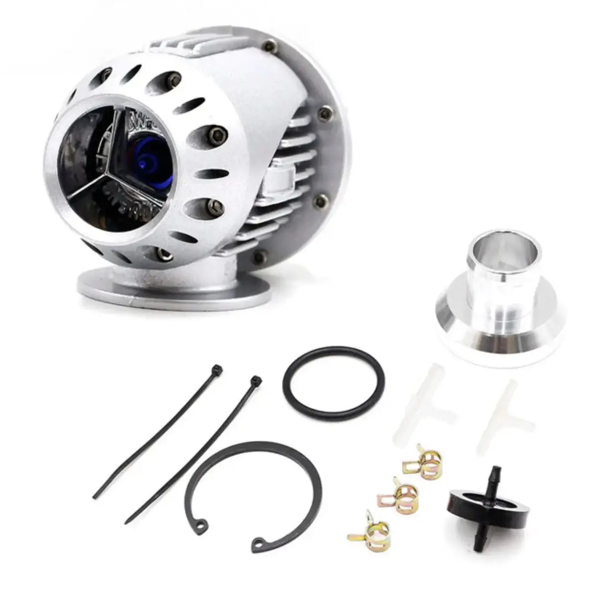 Ssqv 4 Blow Off Valve Kit Silver With Chrome Adapter For Turbo Intercooler Pipe 1