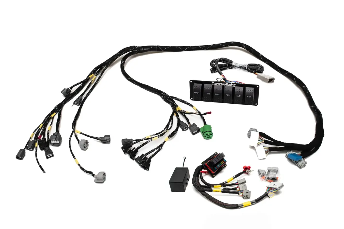 D & B-Series Obd1 Tucked Engine Harness Kit W/ Fuse Box, Switch Panel 1