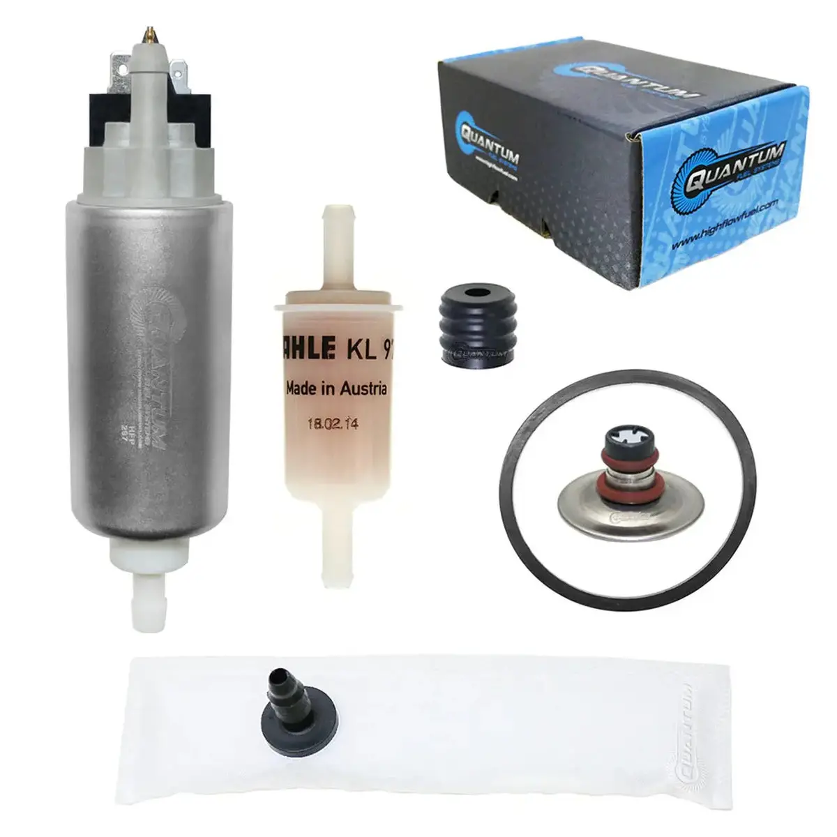 Qfs Efi Fuel Pump W/ Genuine Mahle Filter, Pressure Regulator + Tank Seal, Hfp-297-Rtf 1
