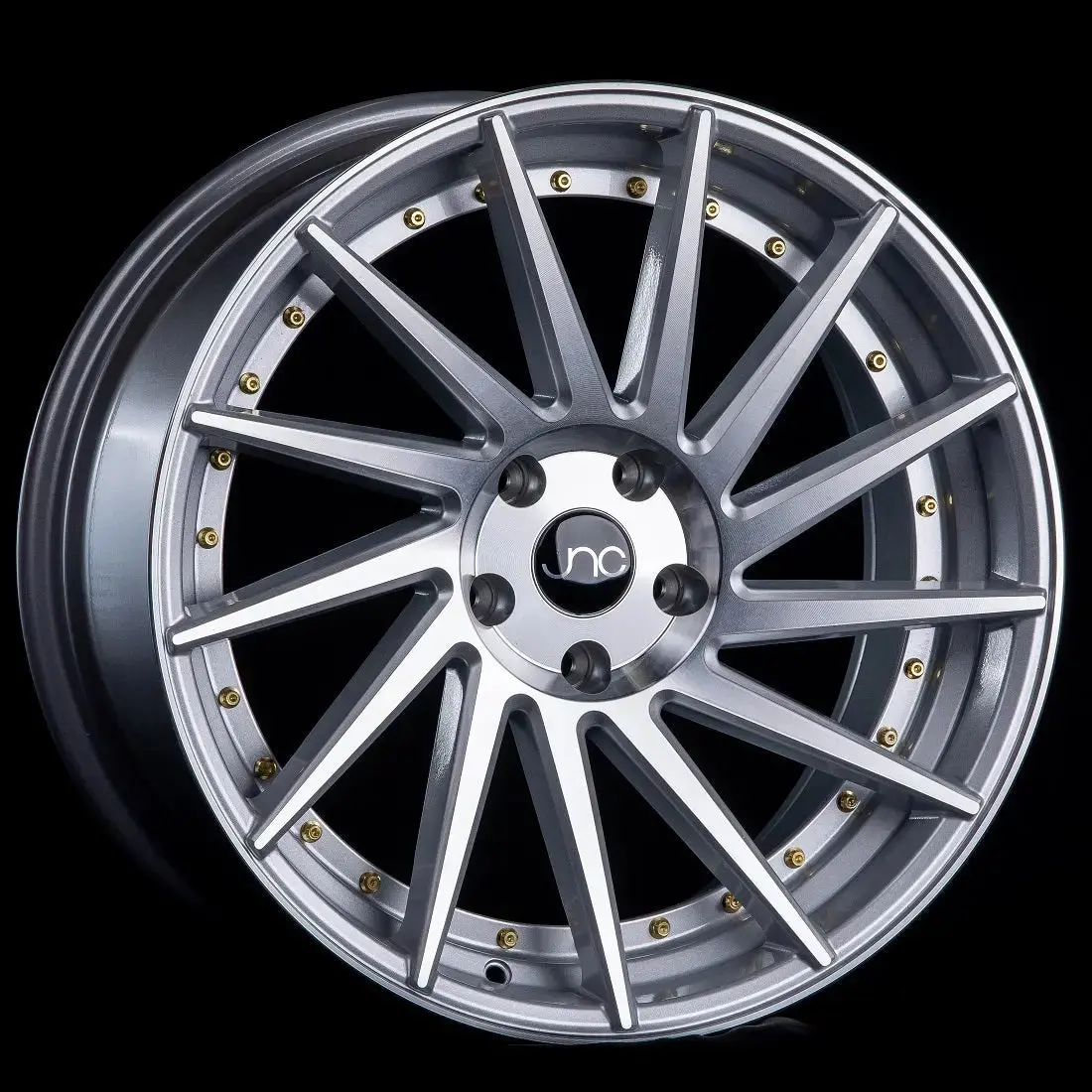 Jnc051 Silver Brushed /Gold Rivets 1