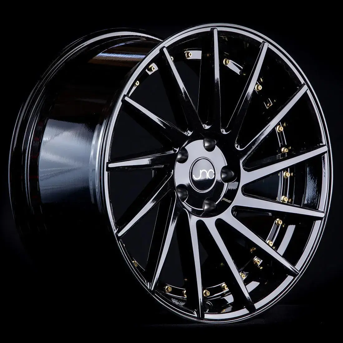 Jnc051 Gloss Black/Gold Rivets 1