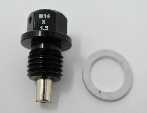 Vw Audi Porsche M14 X 1.5 Magnetic Oil Drain Plug - Black 1