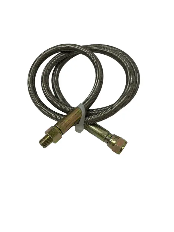 Stainless Steel Braided 4 An Straight Turbo Oil Feed Line Hose, 41 Inch 1