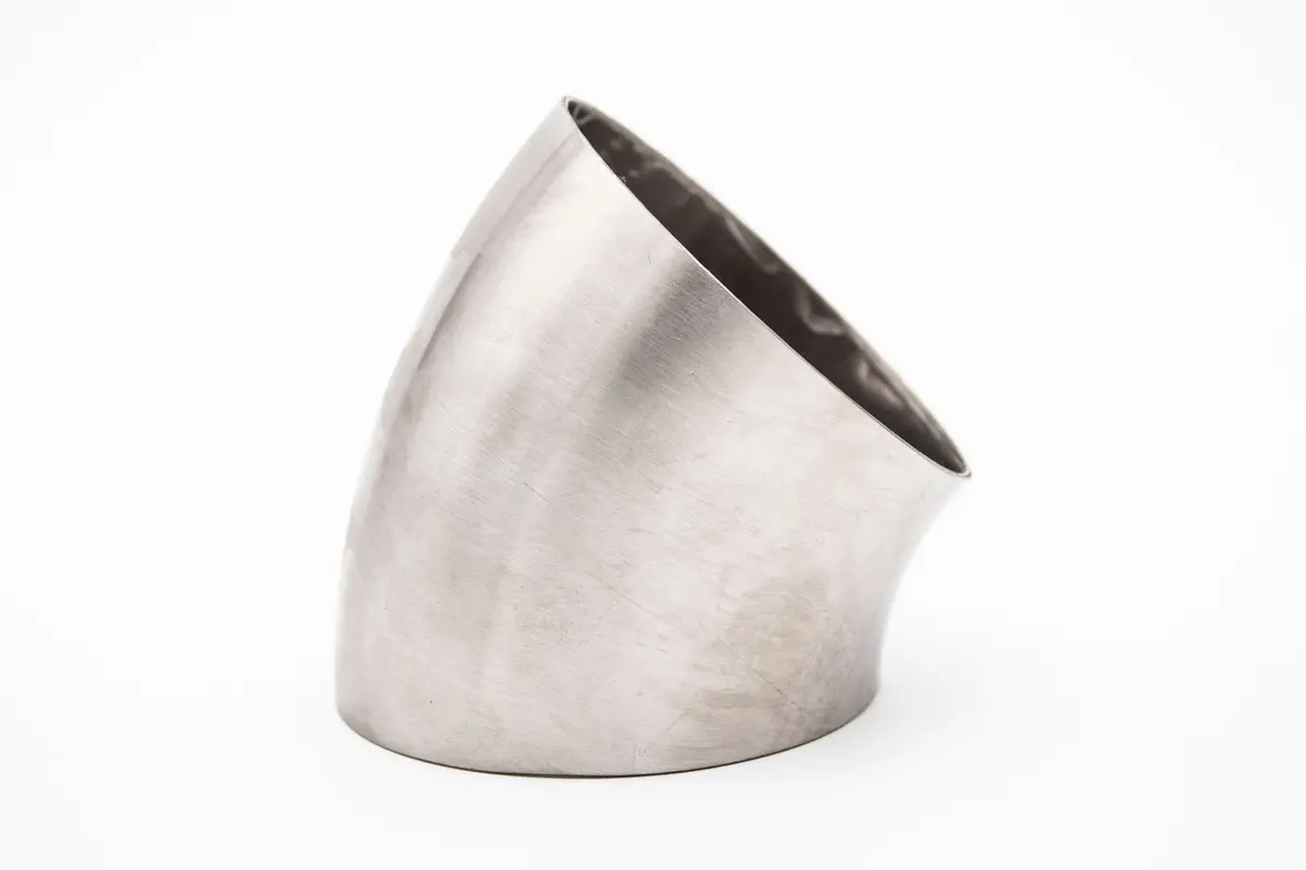 3.000” 16Ga 1.5Mm Tight Radius 45° Mandrel Bend - (3.000" / 1D Clr) - Brushed Finish - 304 Ss Stainless 1