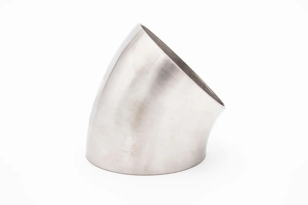 2.500” 16Ga 1.5Mm Tight Radius 45° Mandrel Bend - (2.500" / 1D Clr) - Brushed Finish - 304 Ss Stainless 1