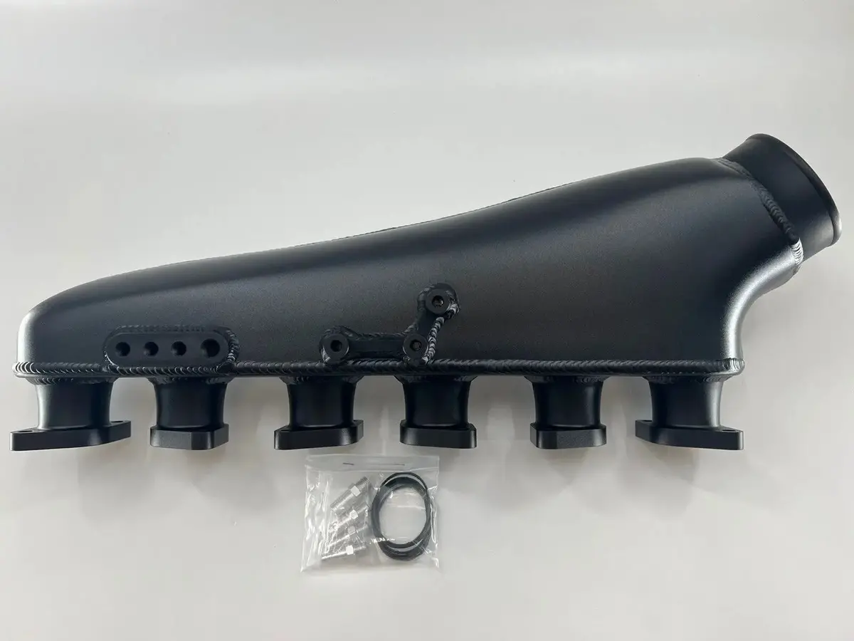 Billet Aluminum Intake Manifold Air Plenum For Rb26dett With Black Powder Coated Finish 1