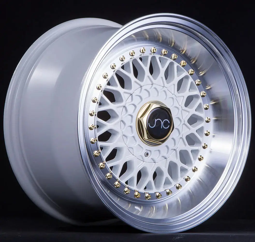 Jnc004s White Machined Lip Gold Rivets 1