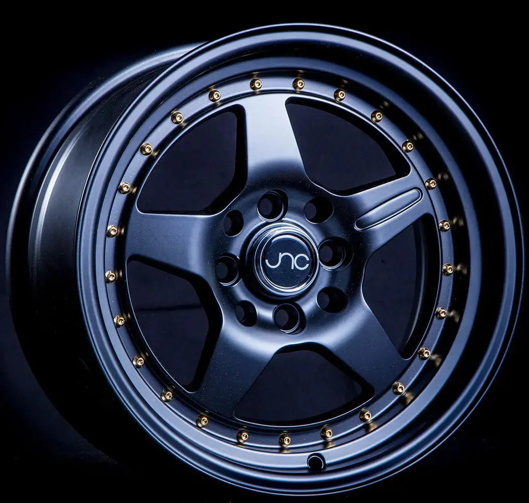 Jnc009 Matte Black Gold Rivets 1