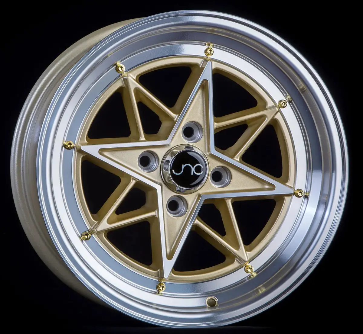 Jnc025 Gold Machined Face Gold Rivets 1