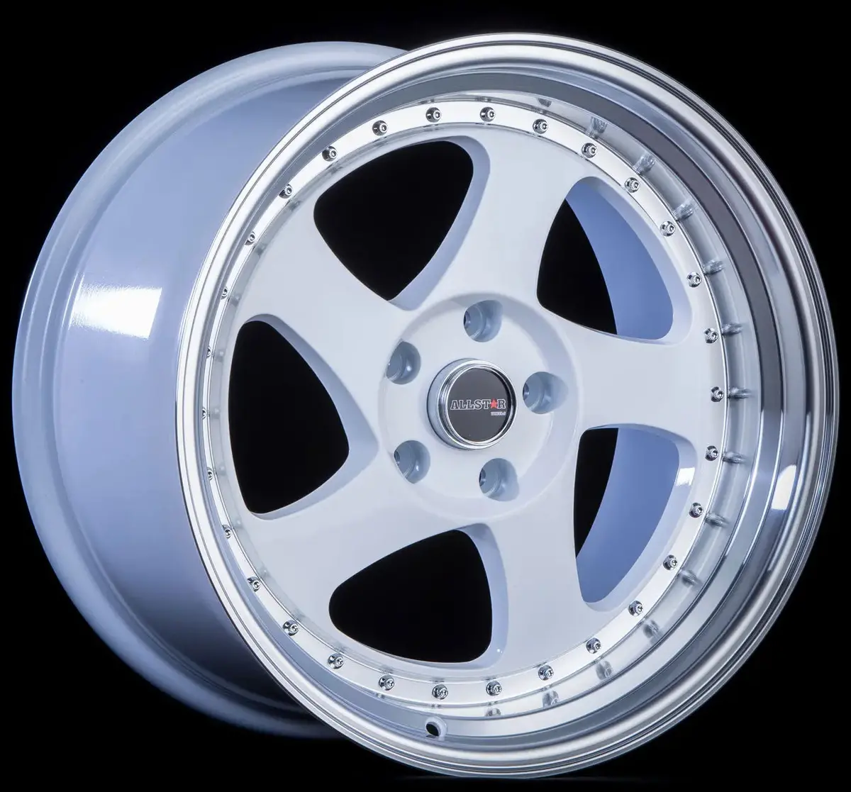 Jnc034 White Machined Lip Gold Rivets 1