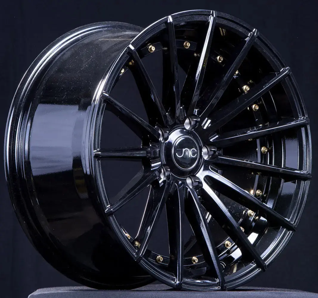 Jnc042 Gloss Black Gold Rivets 1