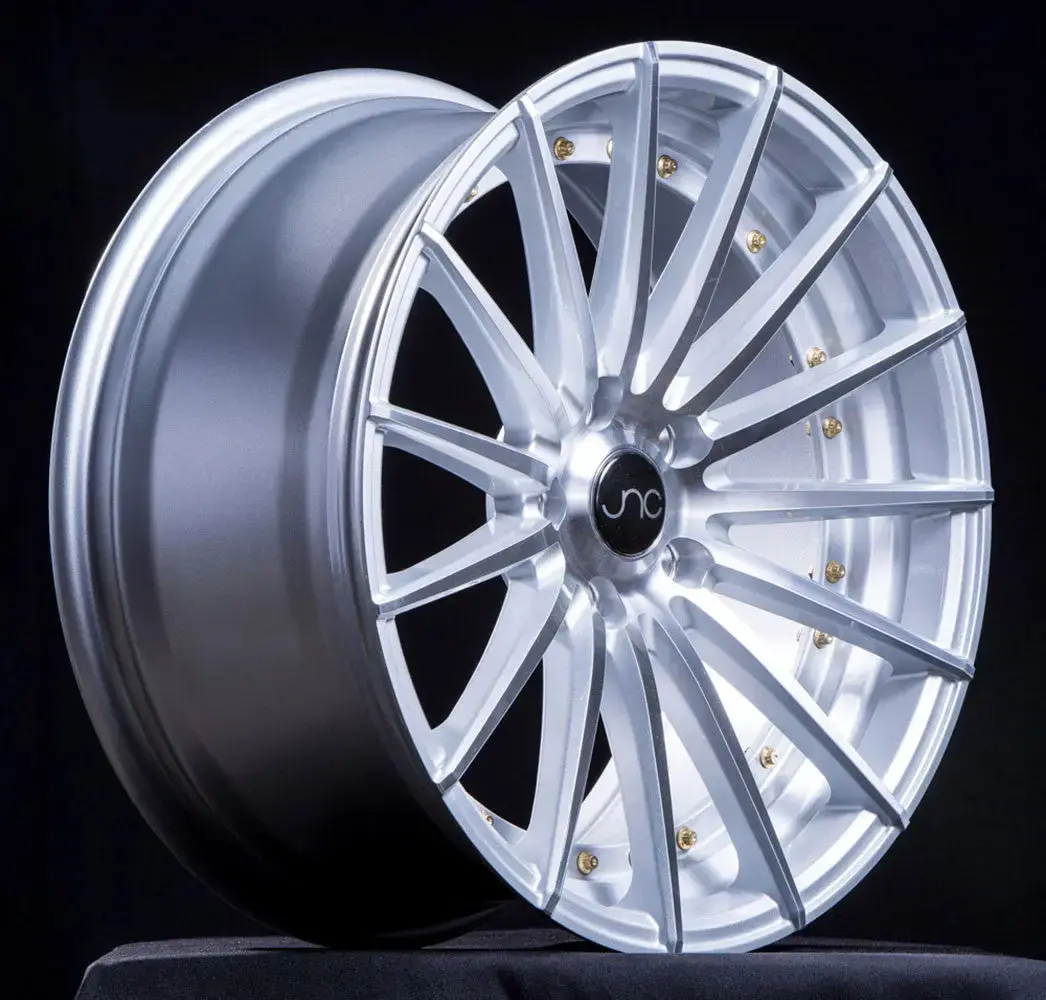 Jnc042 Silver Machined Face Gold Rivets 1