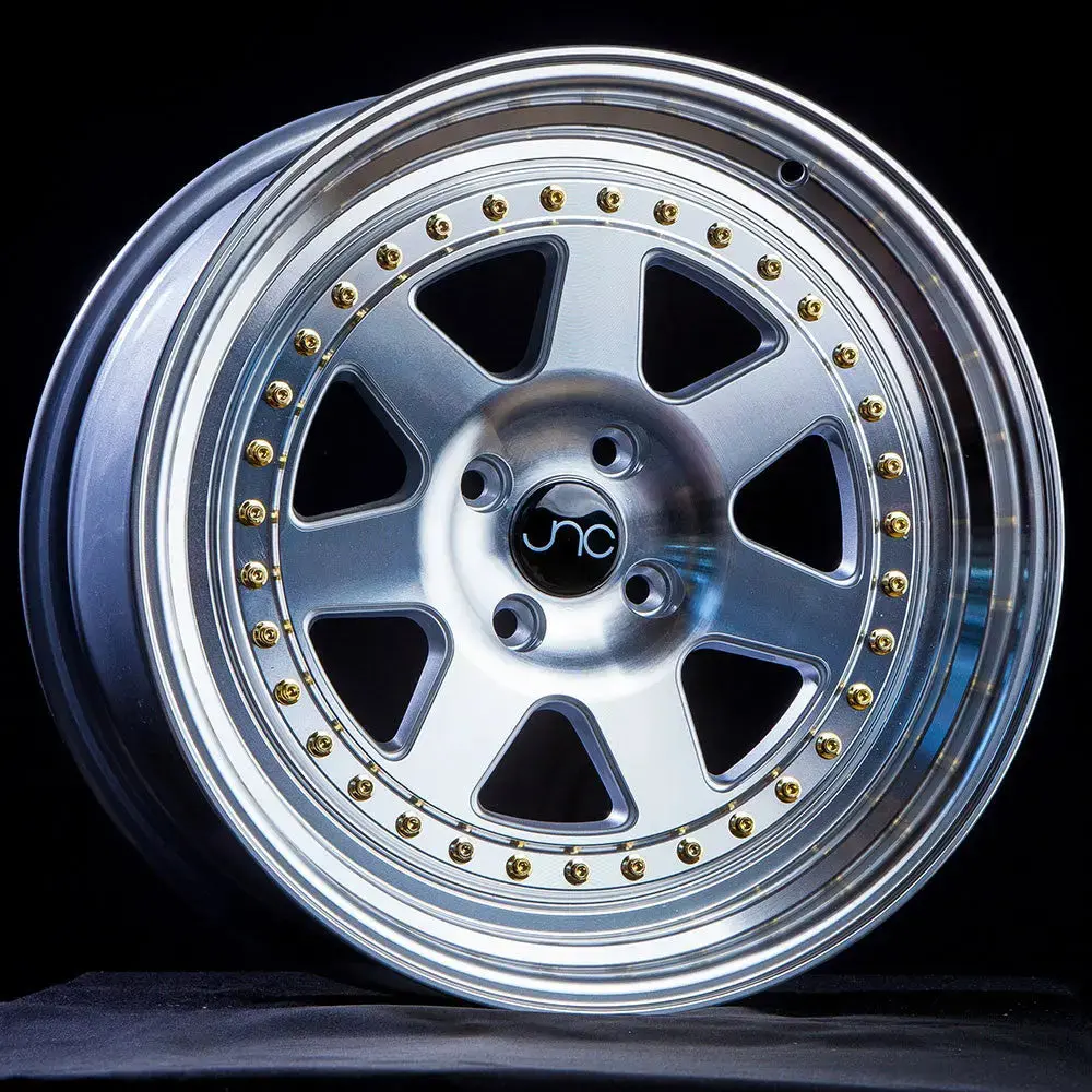 Jnc048 Silver Machine Face Gold Rivets 1